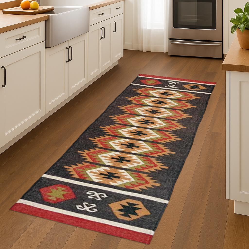 Eco-Friendly Wool Jute Runner Rug – Handmade Farmhouse Hallway Carpet, Rustic Neutral Entryway Rug, Boho Long Runner