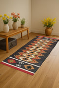 Eco-Friendly Wool Jute Runner Rug – Handmade Farmhouse Hallway Carpet, Rustic Neutral Entryway Rug, Boho Long Runner