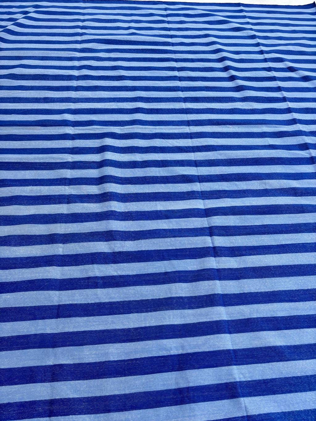 Blue Cotton Handmade Modern stripes Rug, Bedroom Rug, Hallway Floor Rug, Cotton Rug, Cotton Blue Color Rug.