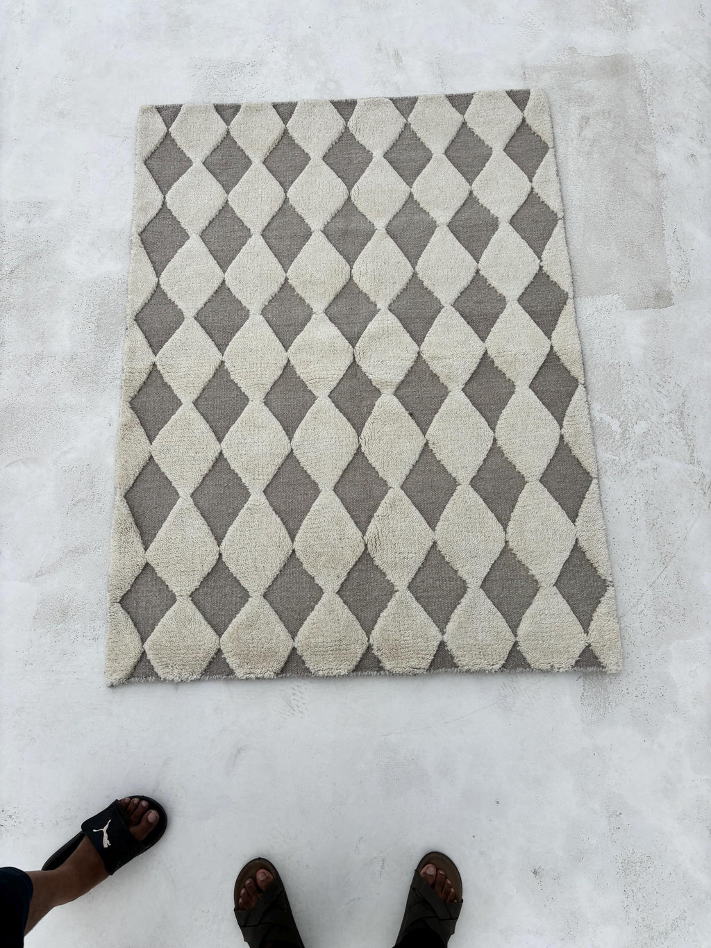 Custom Beni Ourain Moroccan Rug Diamond Pattern Handmade Berber Wool Luxury Living Room Carpet High Quality Beni Ourain Carpet