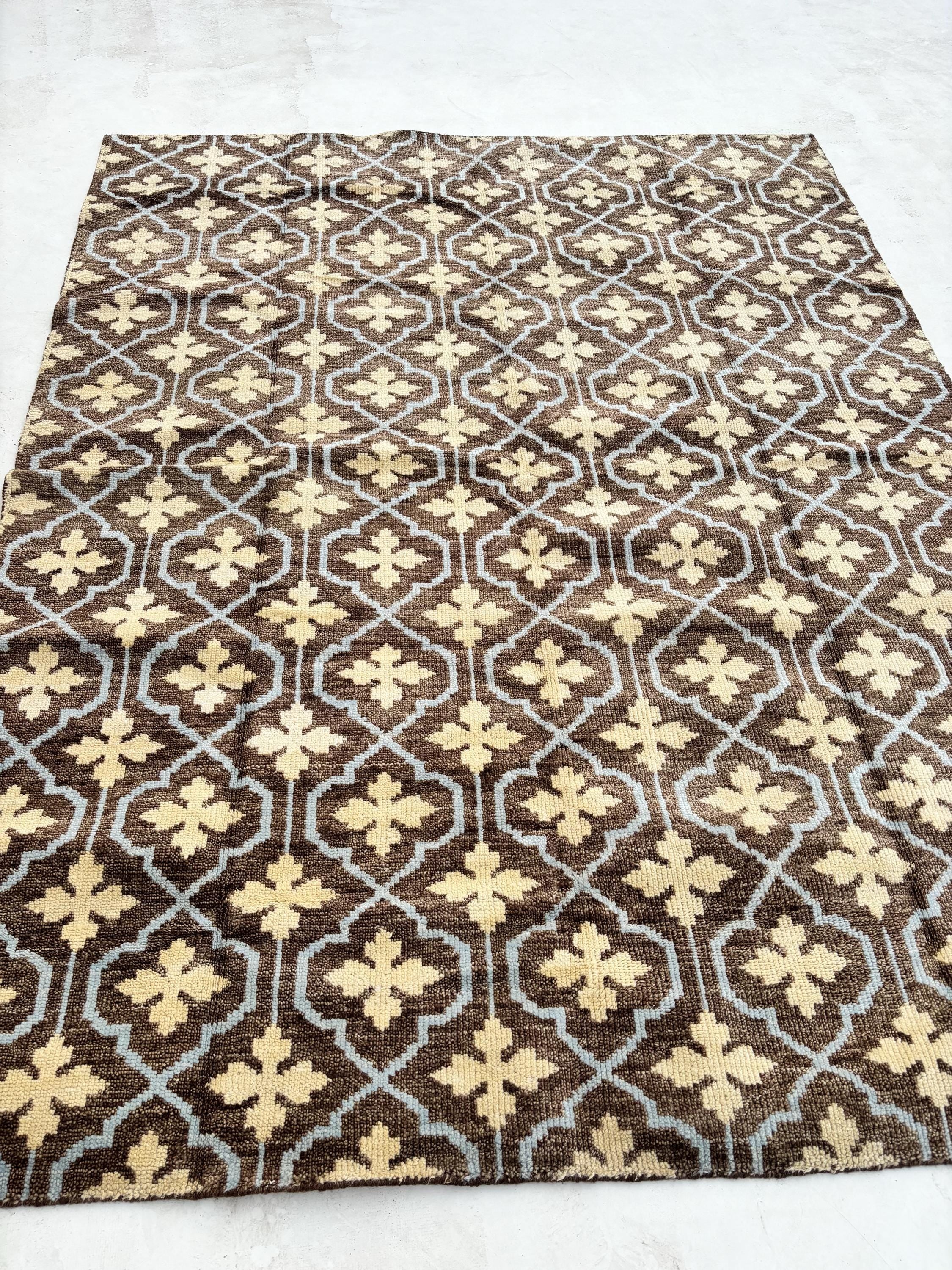 Handwoven Moroccan Beni Ourain Rug Modern Wool Area Carpet Custom Bedroom Living Room Rug 6x9, 8x10 Custom Rug