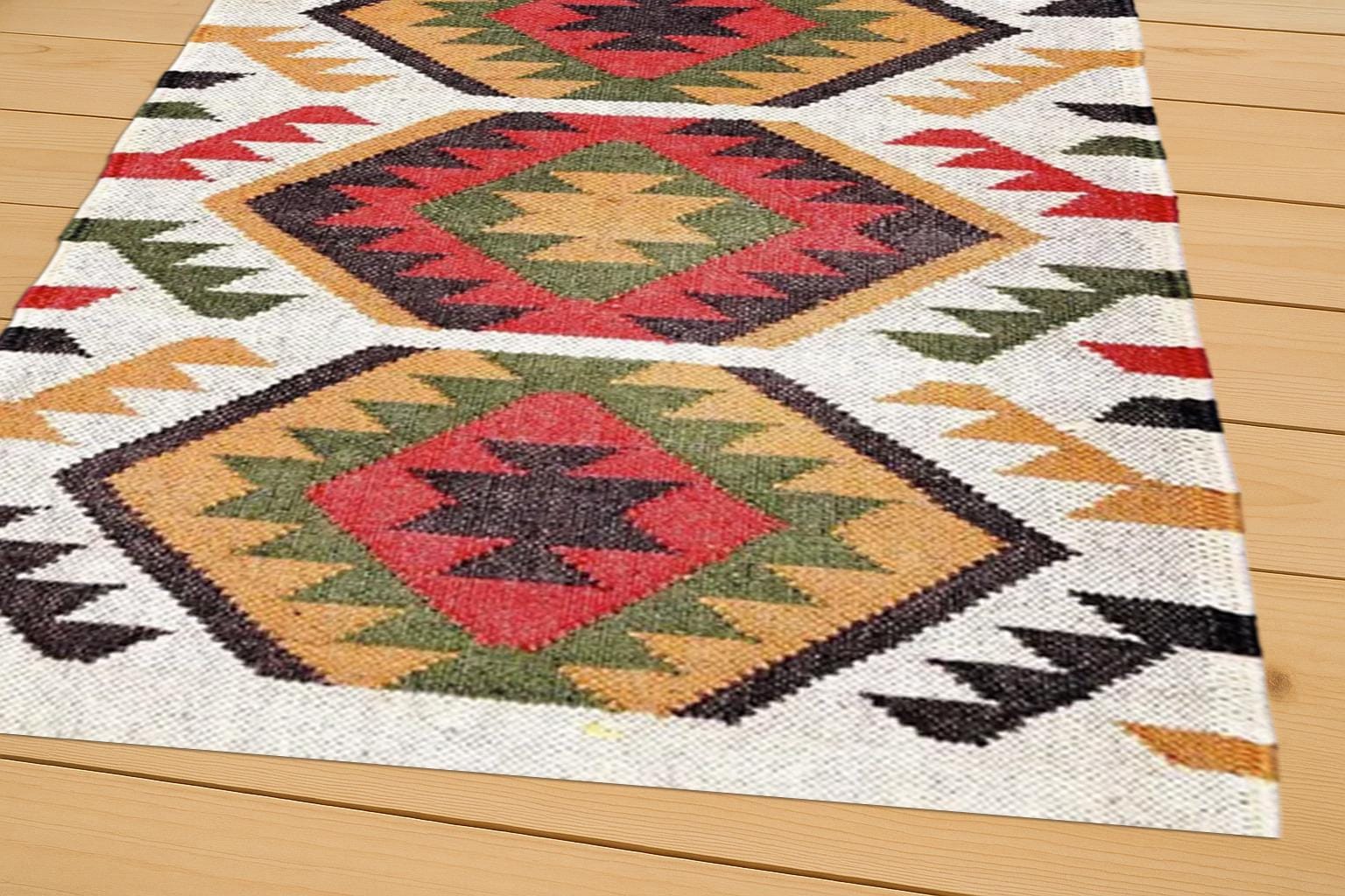 Handmade Wool Kilim Rug, Traditional Handwoven Kilim Rug, Outdoor/Indoor Rug, Home Decor,Living, Gift, Wall  Decor, Floor, Celling Rug,