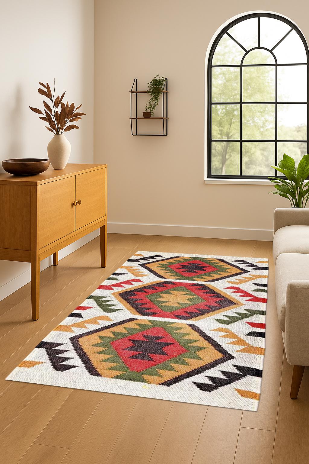 Handmade Wool Kilim Rug, Traditional Handwoven Kilim Rug, Outdoor/Indoor Rug, Home Decor,Living, Gift, Wall  Decor, Floor, Celling Rug,