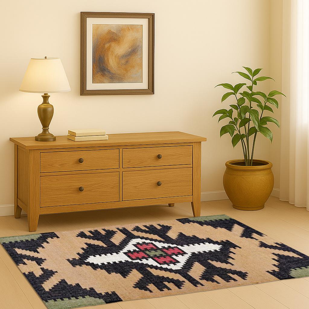 8x10 Area Rug, 8x10 Kilim Rug, Custom Size Indian Handwoven Kilim Wool Jute Rug, Multicolor Décor Rug