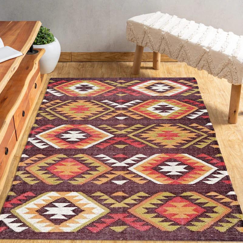5x8 , 6x8 Ft. Kilim Rug, Handwoven, Wool and Jute Rug Handmade, Kilim Dhurrie Rug, Wool Jute Kilim Rug