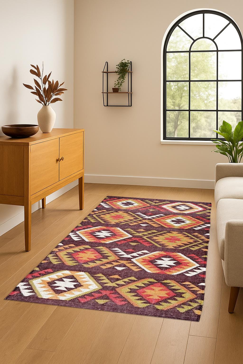 5x8 , 6x8 Ft. Kilim Rug, Handwoven, Wool and Jute Rug Handmade, Kilim Dhurrie Rug, Wool Jute Kilim Rug