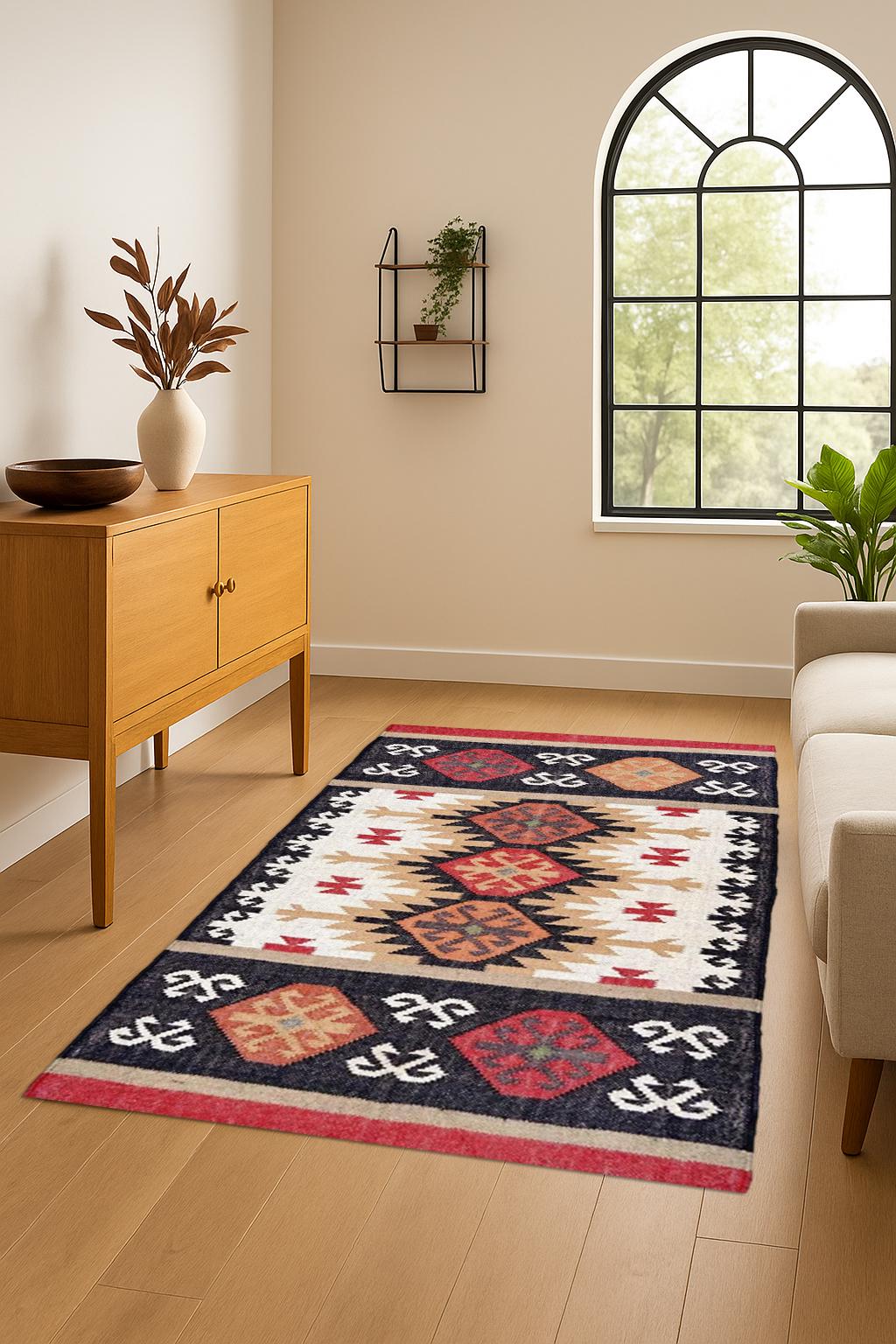 Handwoven Vintage Kilim Rug, Jute Wool Rug Large Area Rug, Turkish Area Rug, Outdoor Rug, Jute Area Rug, Indian Dhurrie 8x10, 9x12, 10x12 Ft