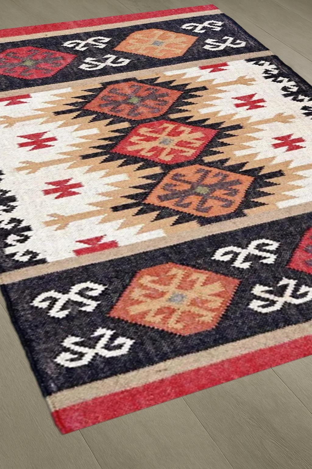 Handwoven Vintage Kilim Rug, Jute Wool Rug Large Area Rug, Turkish Area Rug, Outdoor Rug, Jute Area Rug, Indian Dhurrie 8x10, 9x12, 10x12 Ft