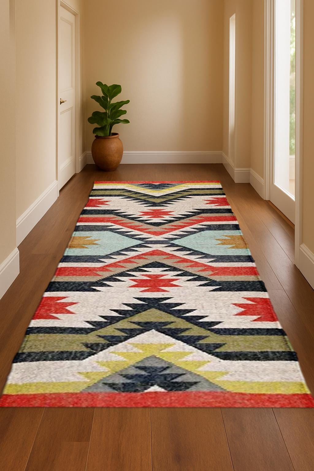 Rustic Wool Jute Runner | Eco-Friendly Rug | Chunky Wool Jute Runner | Neutral Hallway Decor | Wool Jute Runner