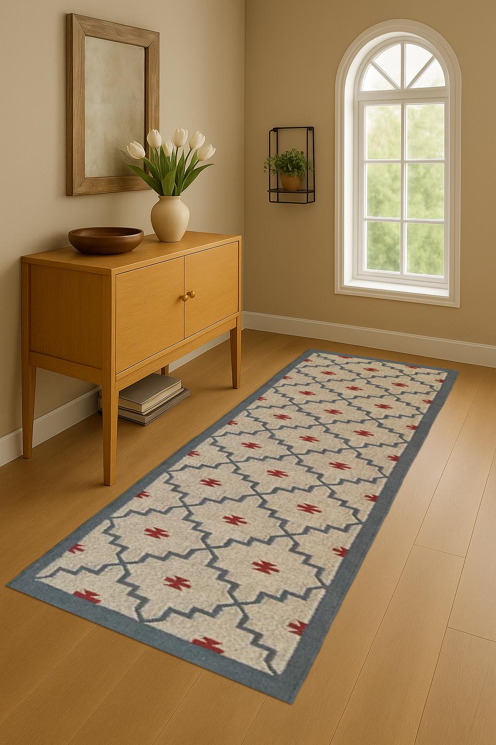 Chunky Wool Jute Runner | Textured Natural Runner Rug | Scandi Boho Hallway Decor | Durable Long Rug | Custom Sizes