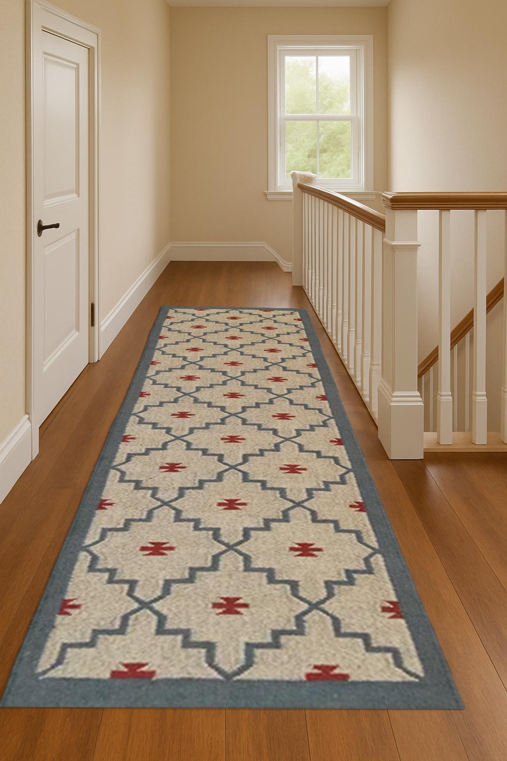 Chunky Wool Jute Runner | Textured Natural Runner Rug | Scandi Boho Hallway Decor | Durable Long Rug | Custom Sizes