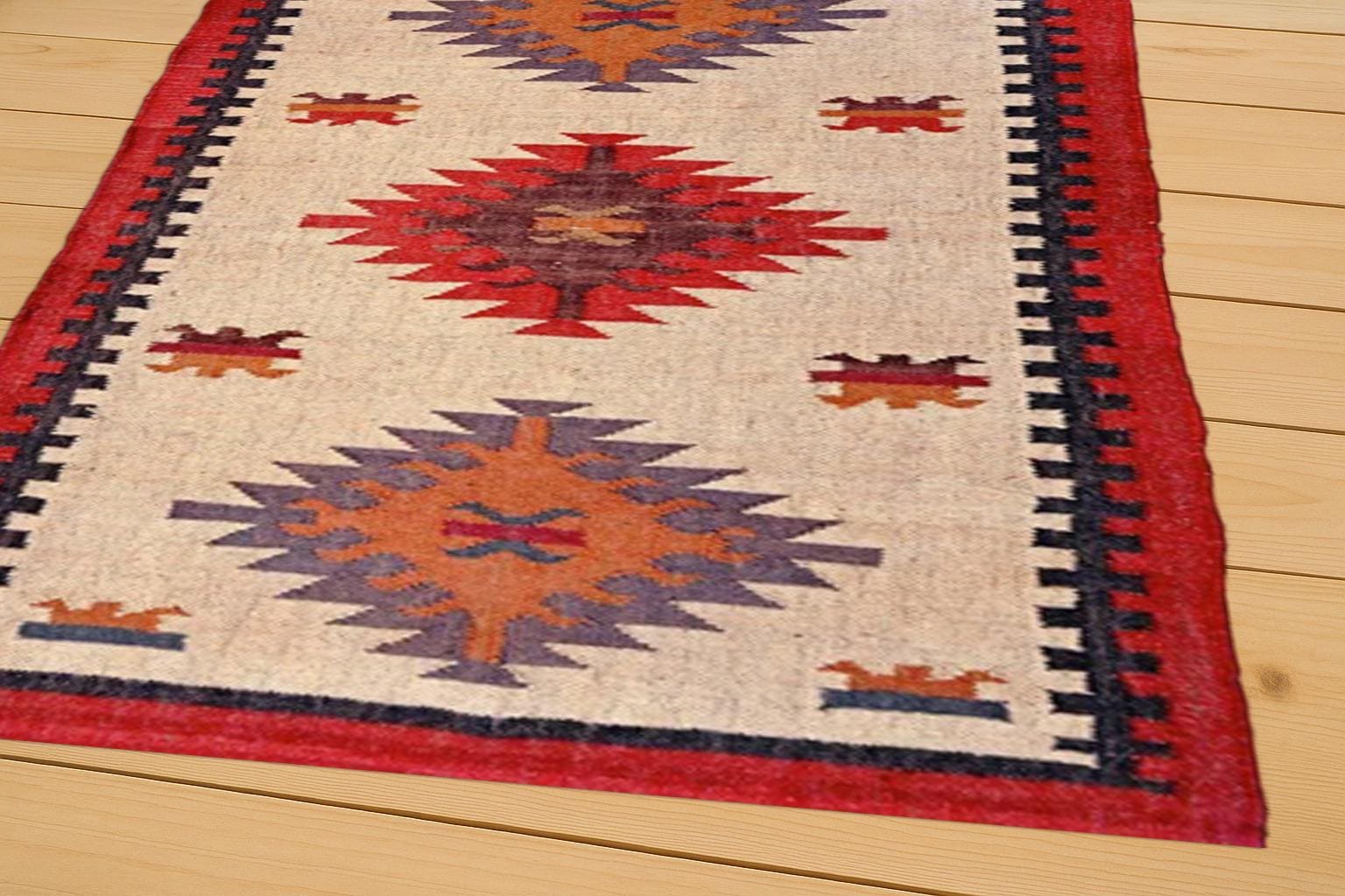 Handmade Wool Jute Kilim Rug, Flatweave Area Rug, Bohemian Home Decor, Natural Fiber Carpet,  Jute Rug, Vintage Jute Bohemian Colorful rug