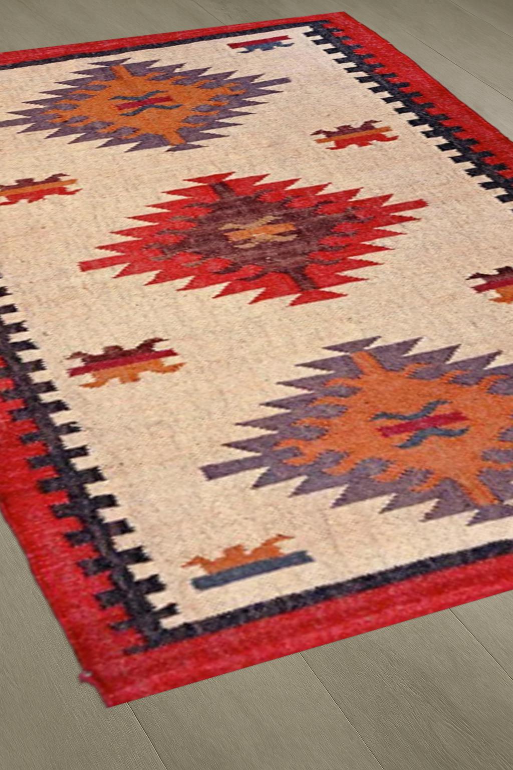 Handmade Wool Jute Kilim Rug, Flatweave Area Rug, Bohemian Home Decor, Natural Fiber Carpet,  Jute Rug, Vintage Jute Bohemian Colorful rug