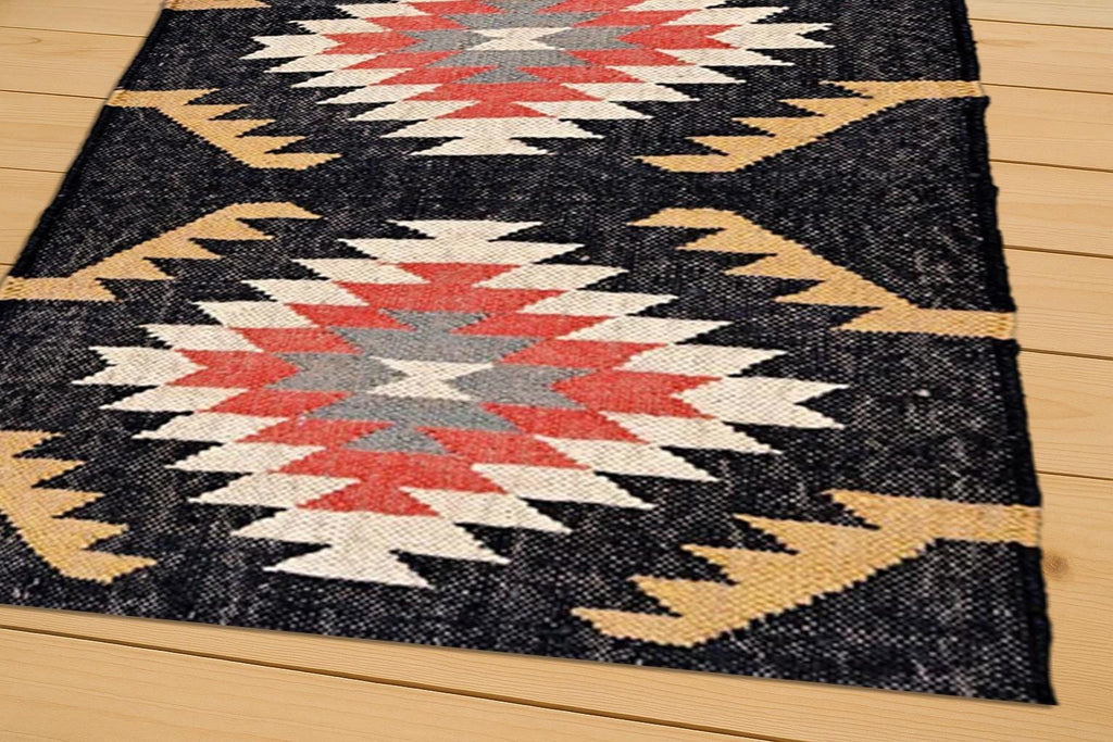 4x6 Ft Custom Hand Woven Navajo Kilim Rug, Handmade Rug For Home And Living Room, Kitchen Rug, Boho Scandinavian Decor