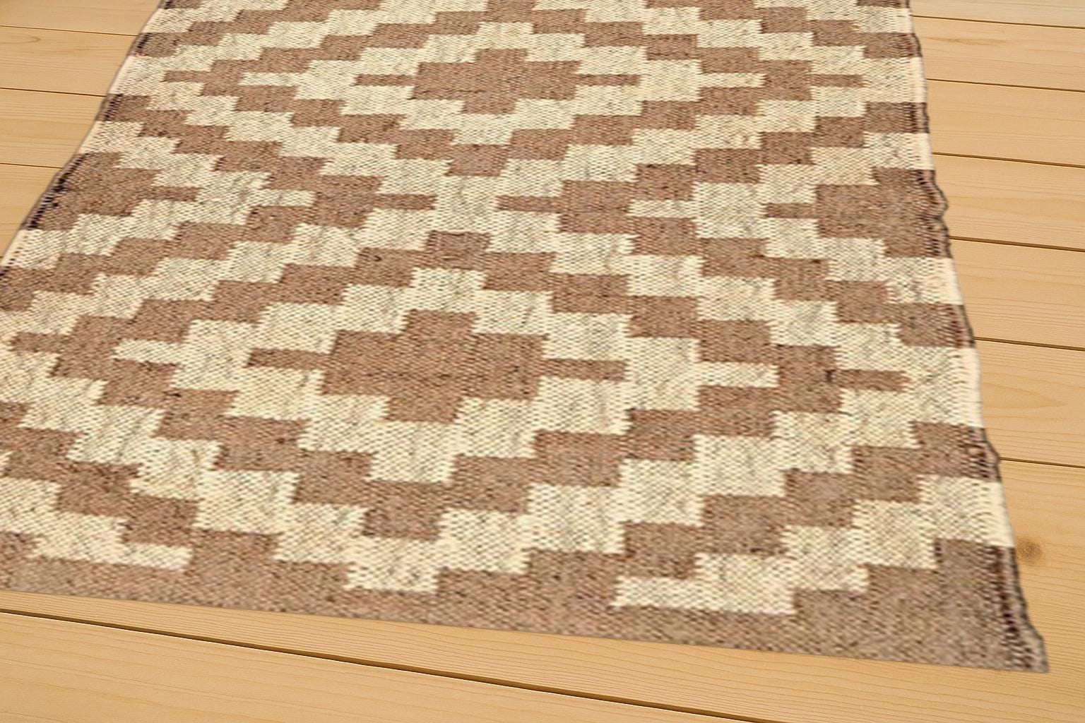 Natural Jute & wool Kilim Rug | Earthy Tones Area Rug | Artisanal Handwoven Floor Covering | Eco-Friendly Home Decor