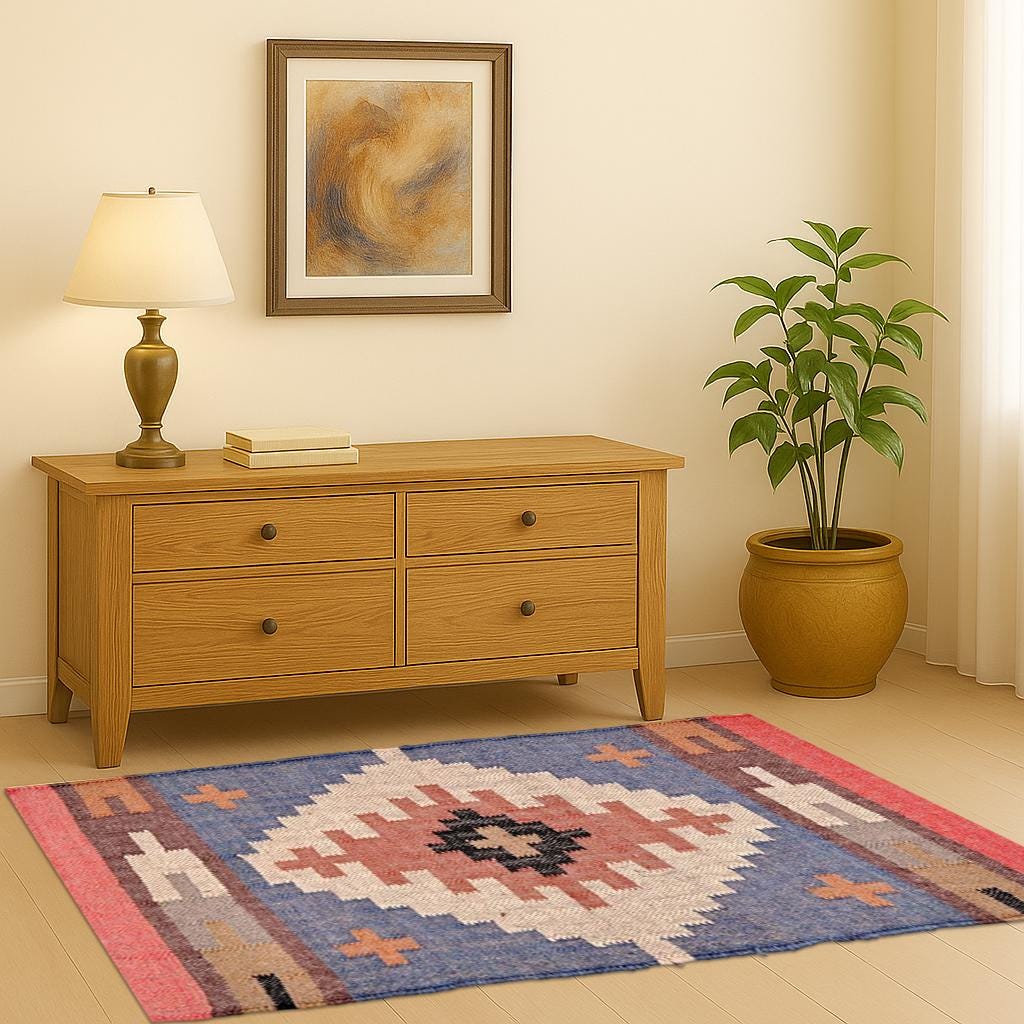 5 x 8 ft, Handmade KILIM Rug, Multicolor, Jute Rug wool rug Kilim Dhurrie, Hallway kitchen Living Floor, Vintage Room Gifts, Oriental Rug