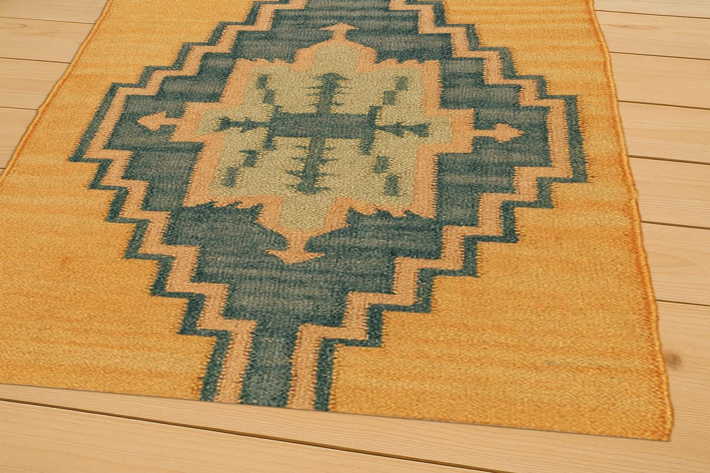 Tribal Wool Jute Kilim Runner Rug, Handwoven Southwestern Boho Rug, Rustic Hallway Rug,Geometric Flatweave Carpet, Ethnic Handmade Decor Rug