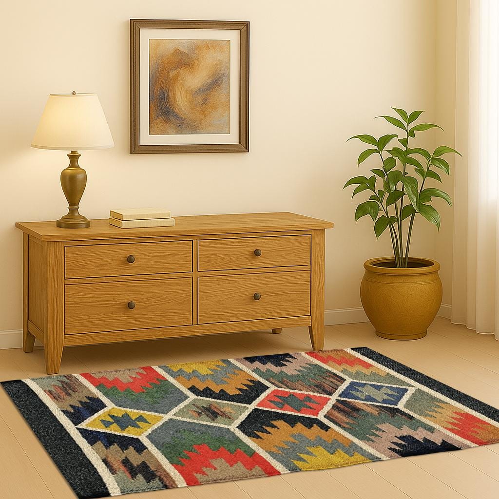 Traditional Handwoven, Kilim Rug, Wool and Jute Rug Handmade, Kilim Dhurrie Rug, Vintage Room Gifts, Kilim Rug
