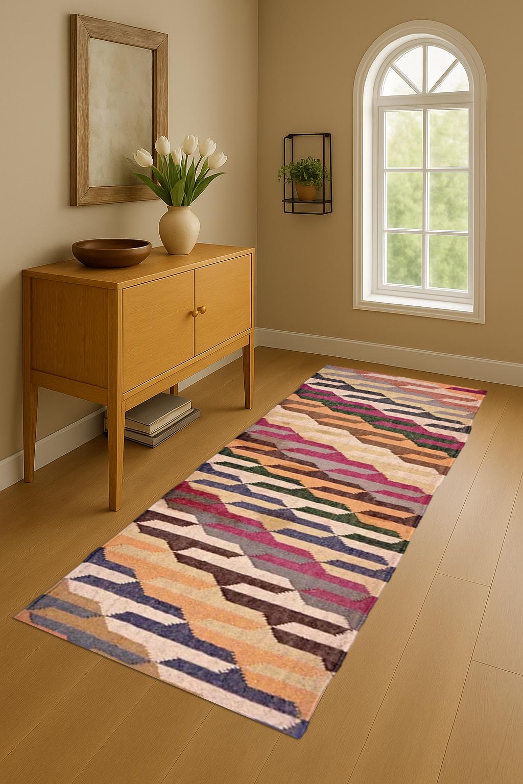 Custom Wool Jute Runner Rug | Long Hallway Carpet | Natural Rustic Runner | Boho Handwoven Rug | Eco Home Decor