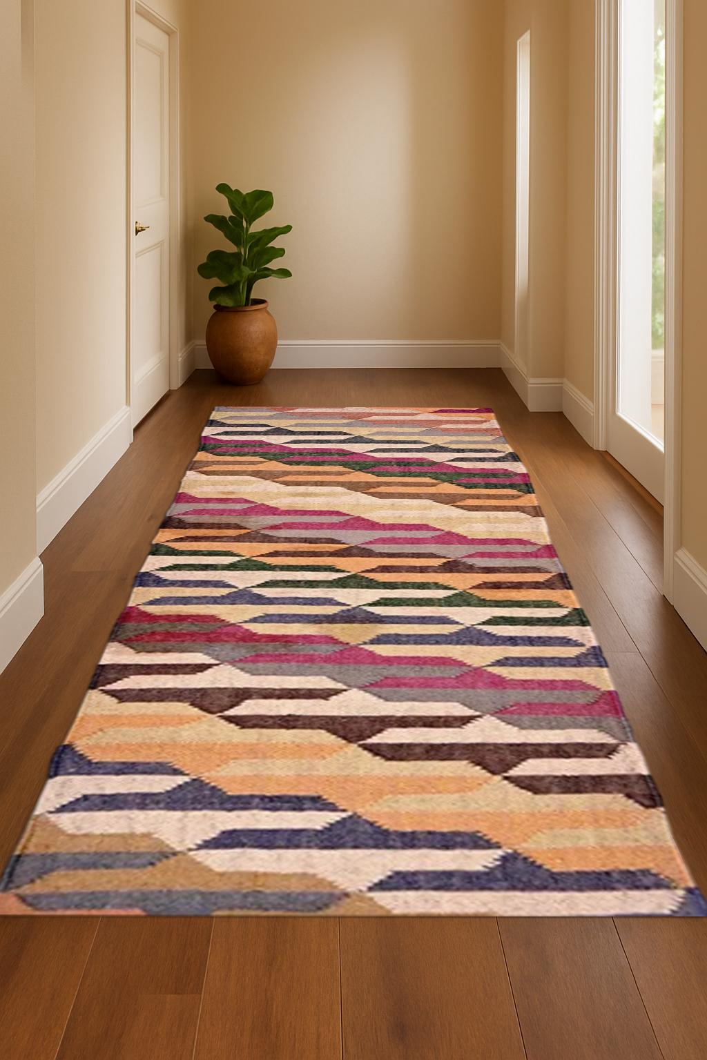 Custom Wool Jute Runner Rug | Long Hallway Carpet | Natural Rustic Runner | Boho Handwoven Rug | Eco Home Decor
