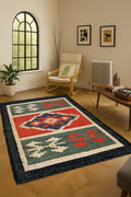 Bohemian Jute Kilim Rug – Handmade Tribal Flatweave Carpet for Rustic, Boho & Modern Decor