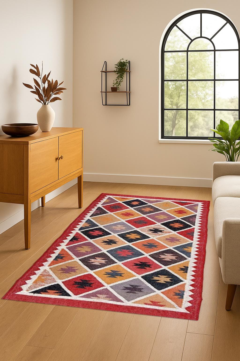 Jute Kilim Rug | Natural Boho Area Rug | Farmhouse & Modern Rustic Decor | Eco-Friendly Flatweave Carpet