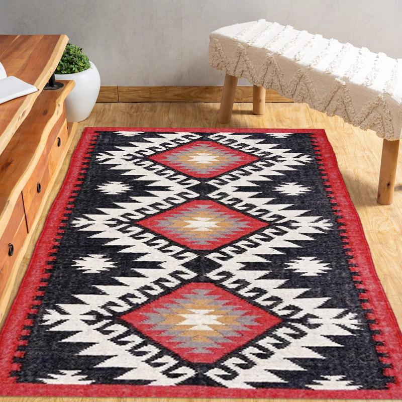Handmade Jute Kilim Area Rug: Bohemian Oriental Style | Traditional Kilim Rug for Bedroom, Living Room, Dining Room, Kids Room