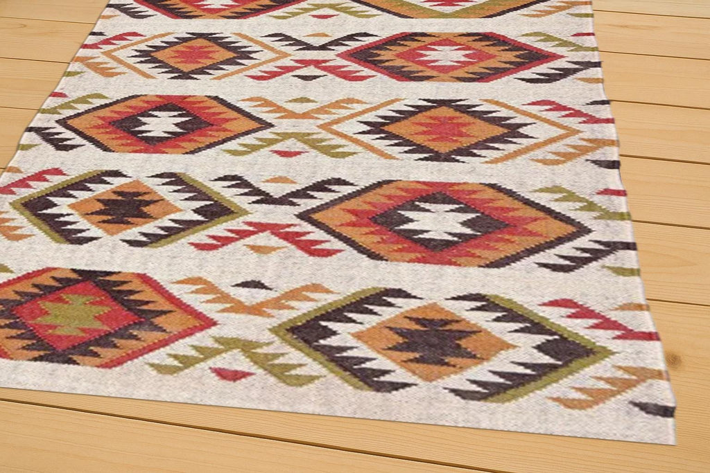 Large Kilim Rug, Handwoven, Kilim Dhurrie Rug, Motifs, Oriental, Handmade Wool Jute Kilim Rug