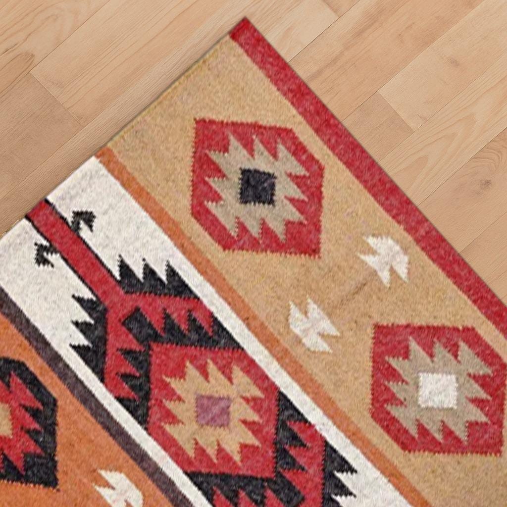 Earthy Jute Kilim Area Rug – Textured Boho Scandinavian Decor
