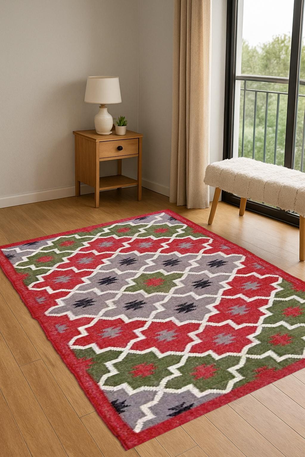 Artisan Handwoven Jute Kilim – Minimalist Organic Modern Rug