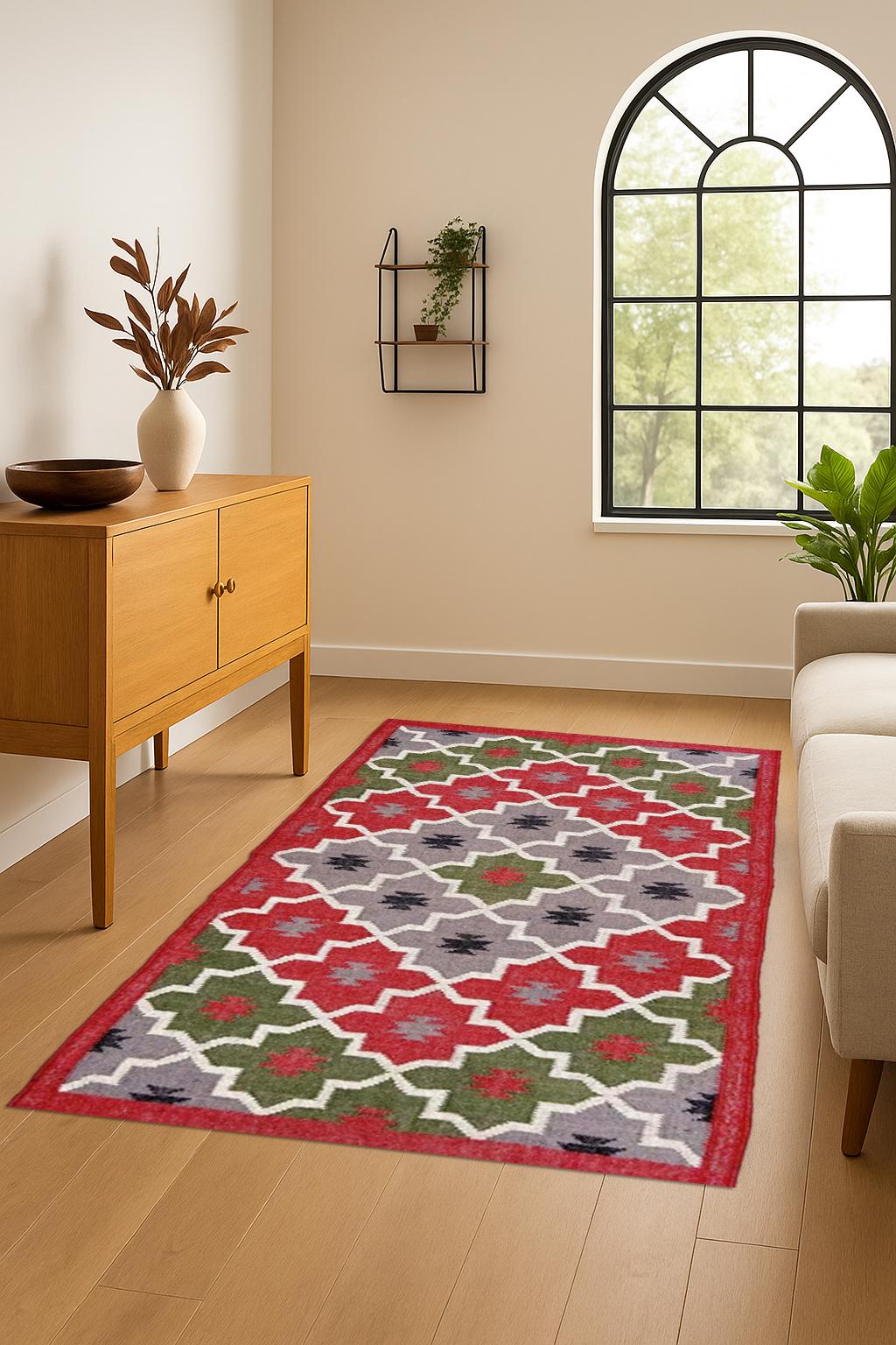 Artisan Handwoven Jute Kilim – Minimalist Organic Modern Rug