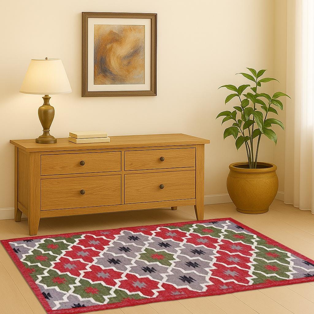 Artisan Handwoven Jute Kilim – Minimalist Organic Modern Rug