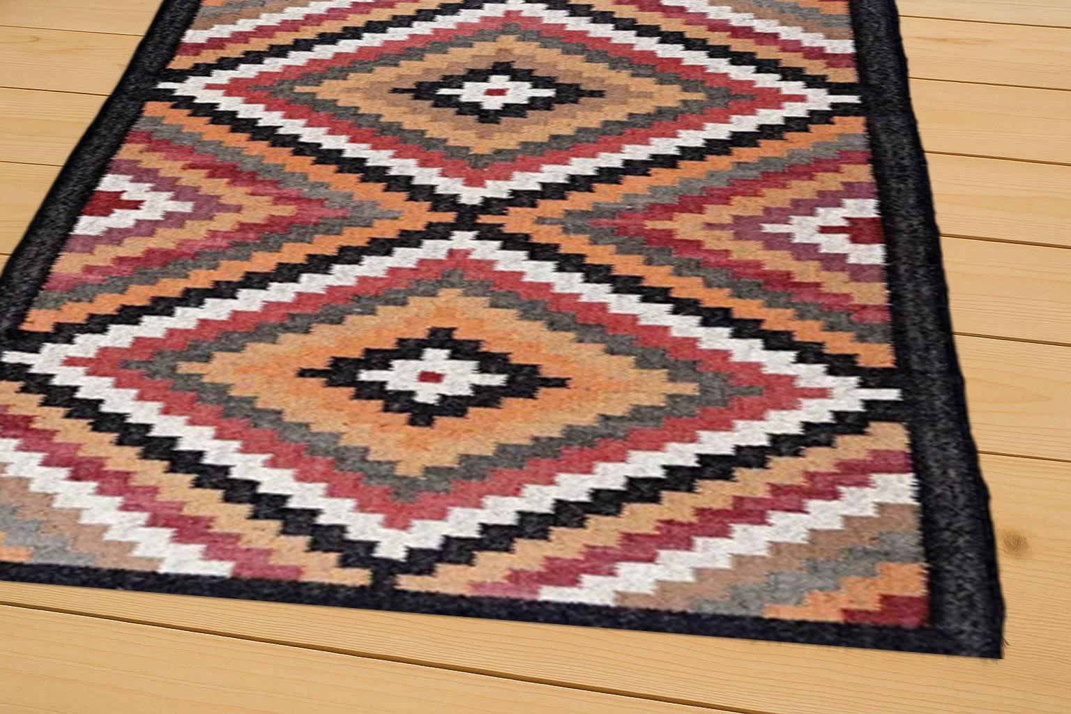 Handmade Jute Kilim Carpet – Natural Fiber Bohemian Rug