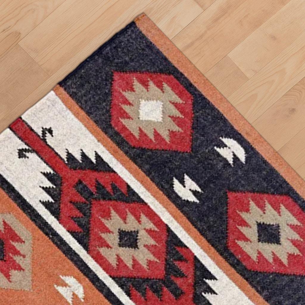 Handwoven Jute Kilim Rug – Natural Boho Flatweave Decor for Living Room | Rustic Farmhouse Home Decor |  Boho Decor Rug | Southwestern Rug