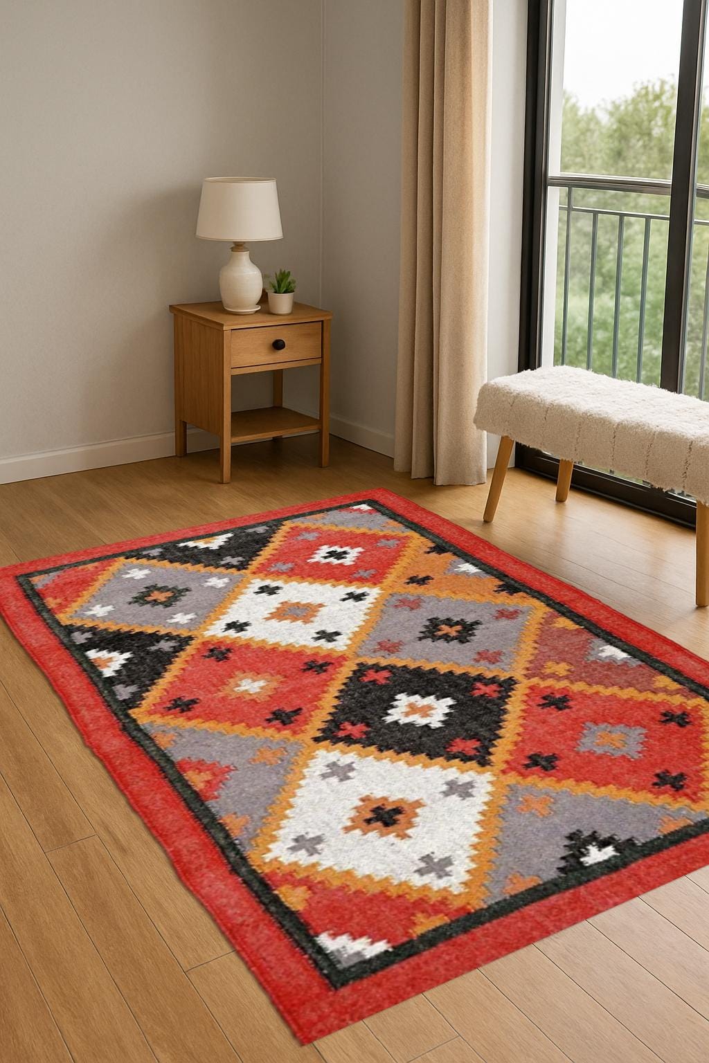 Handmade Neutral Jute Rug | Rustic Farmhouse Decor |  Cottage Core Muted Area Rug | Boho Home Decor |  Turkish Area Rug | Kilim Dhurrie Rug