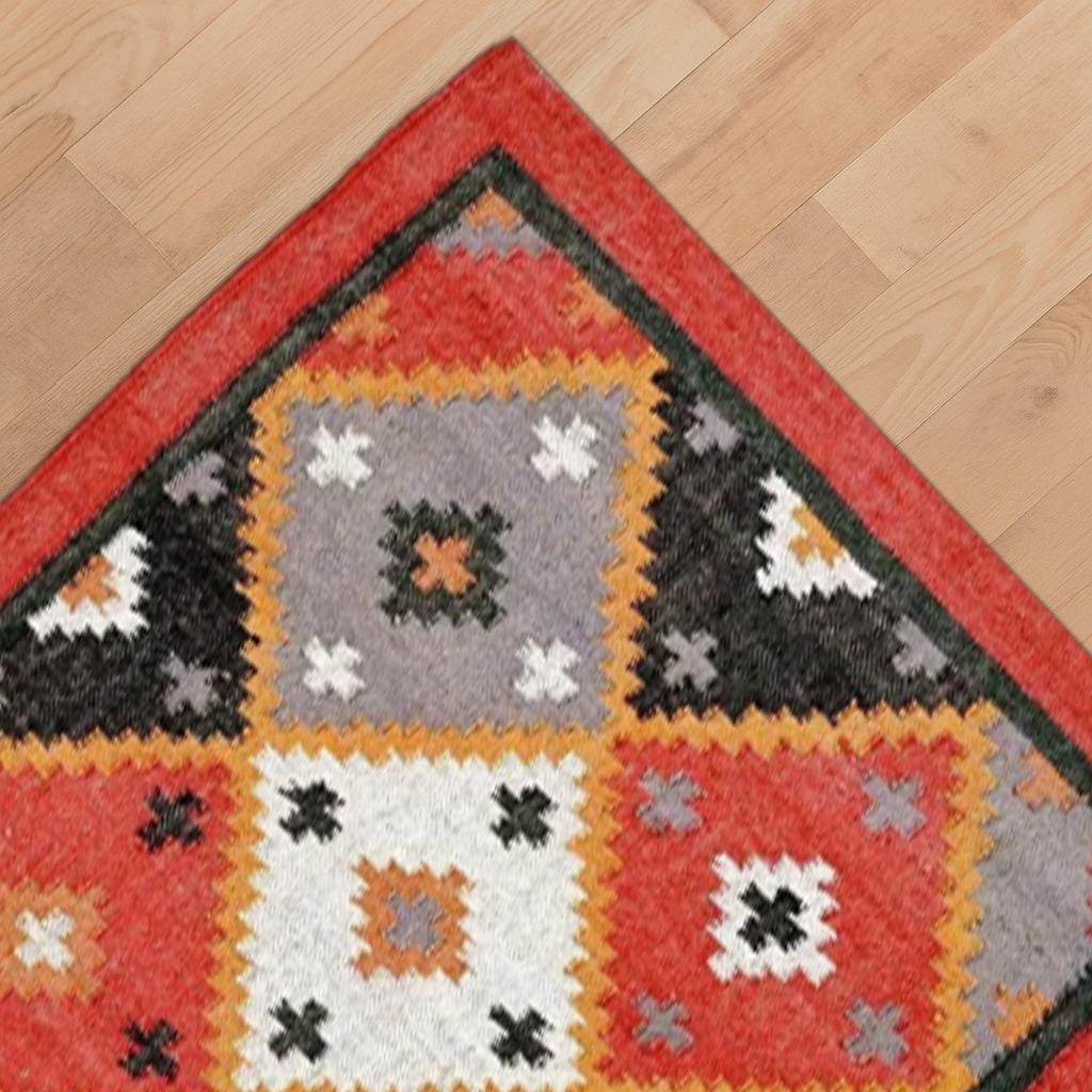 Handmade Neutral Jute Rug | Rustic Farmhouse Decor |  Cottage Core Muted Area Rug | Boho Home Decor |  Turkish Area Rug | Kilim Dhurrie Rug