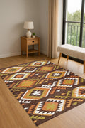 Sustainable Jute Kilim Rug | Bohemian Jute Kilim Rug | Large Muted Jute Rug| Eco-Friendly Rustic Decor | Christmas Decor | Traditional Rug