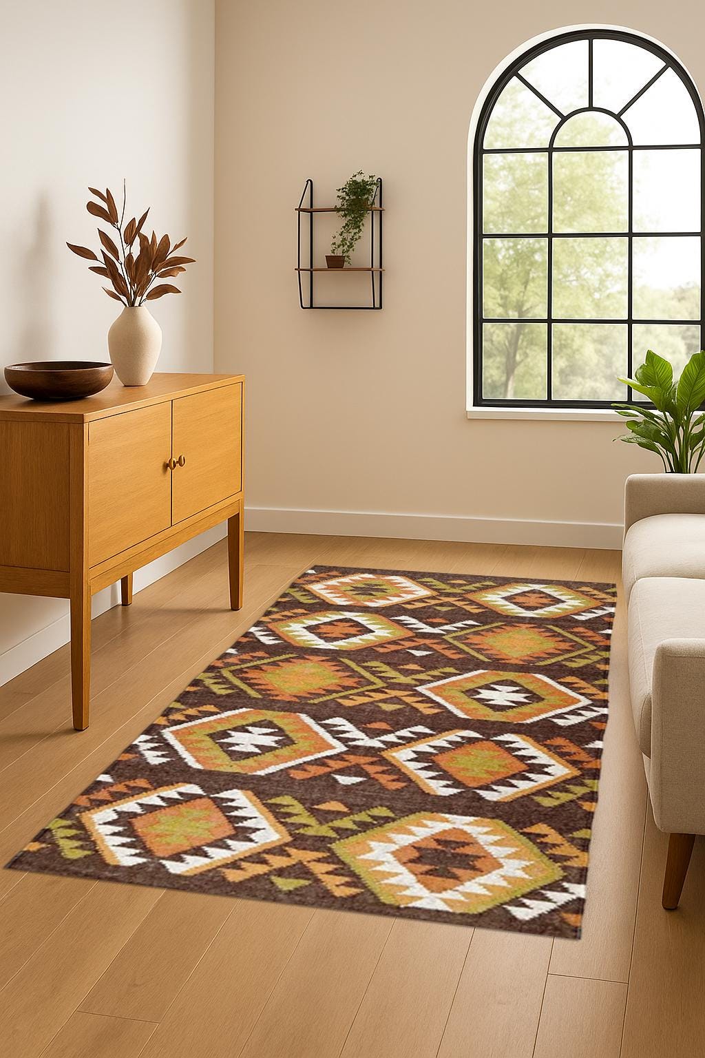 Sustainable Jute Kilim Rug | Bohemian Jute Kilim Rug | Large Muted Jute Rug| Eco-Friendly Rustic Decor | Christmas Decor | Traditional Rug