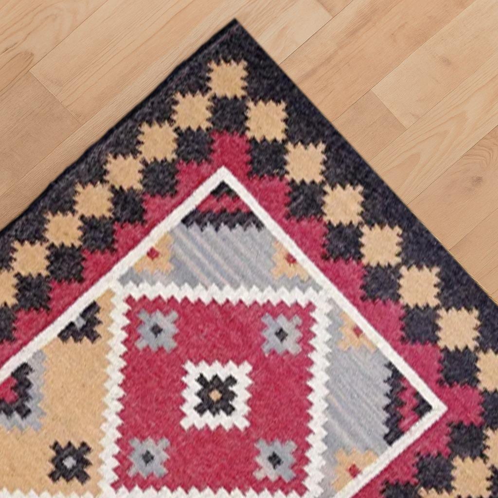 Artisanal Handwoven Jute Kilim Rug | Bohemian Natural Decor  | Durable Handwoven Area Rug | Natural Decor Carpet | Eco-Friendly Jute Rug
