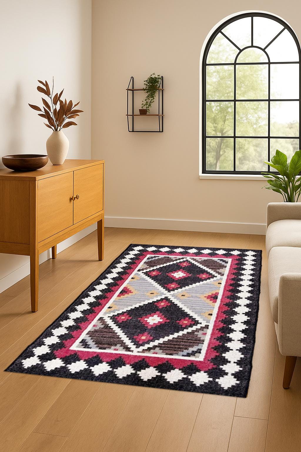 Premium Hemp & Jute Dhurrie Rug – Handloom Flatweave for Boho Interiors | Southwestern Rug | Jute Dhurrie Rug | Vintage Kilim Rug