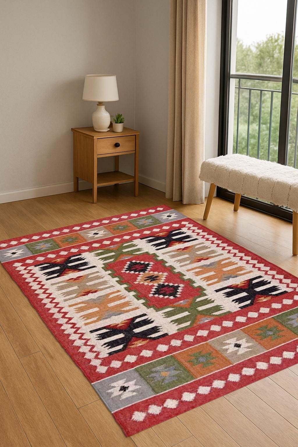 8x10 Jute Kilim Rug | Sustainable Jute Kilim Rug | Rustic Boho Flatweave Runner for Hallway or Kitchen | Flatweave Handmade Rug