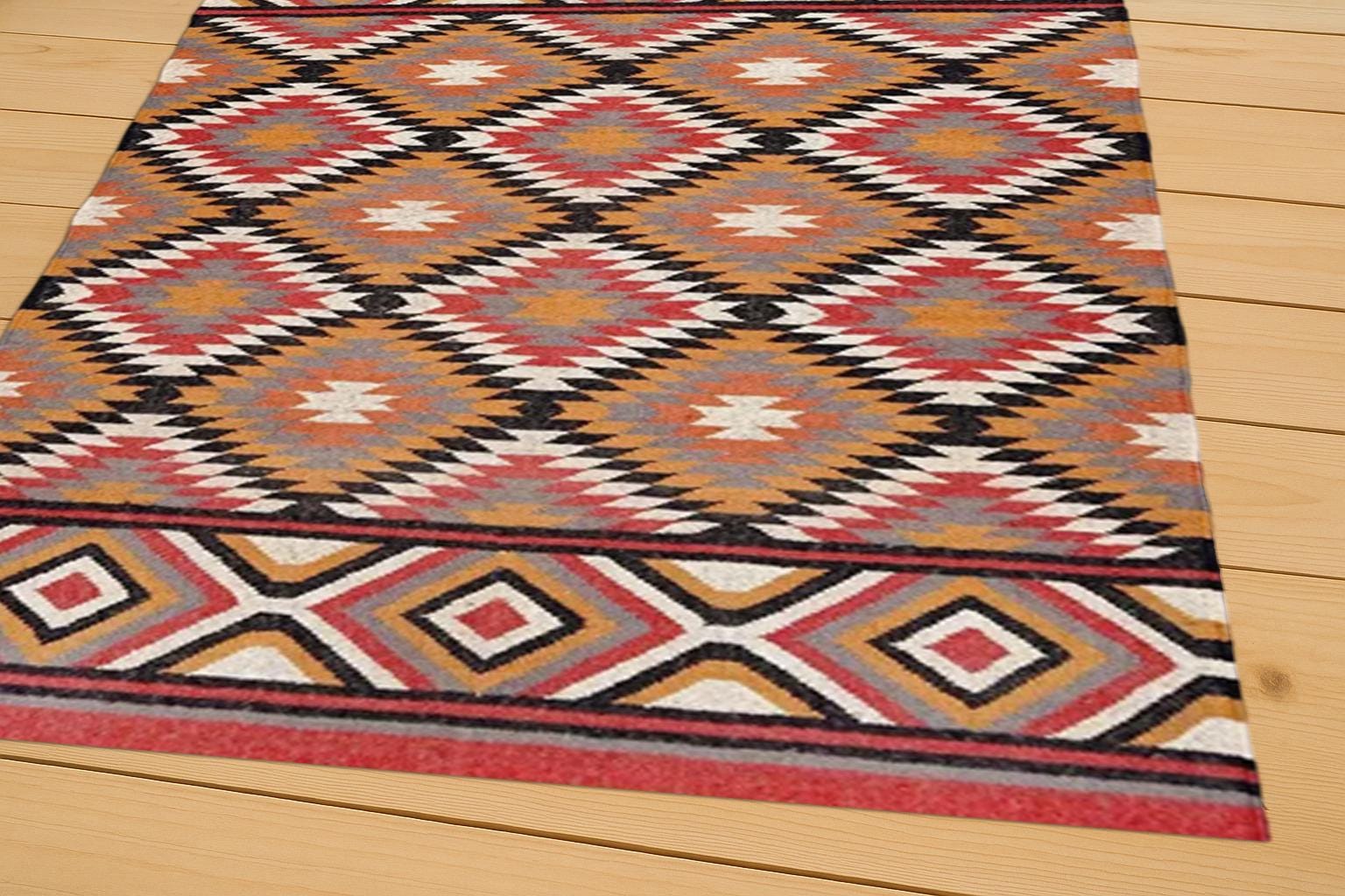 Boho Hemp Dhurrie Rug – Handwoven Natural Jute & Hemp Flatweave for Living Room | Farmhouse Rug | Minimalist Natural Rug | Jute Dhurrie Rug