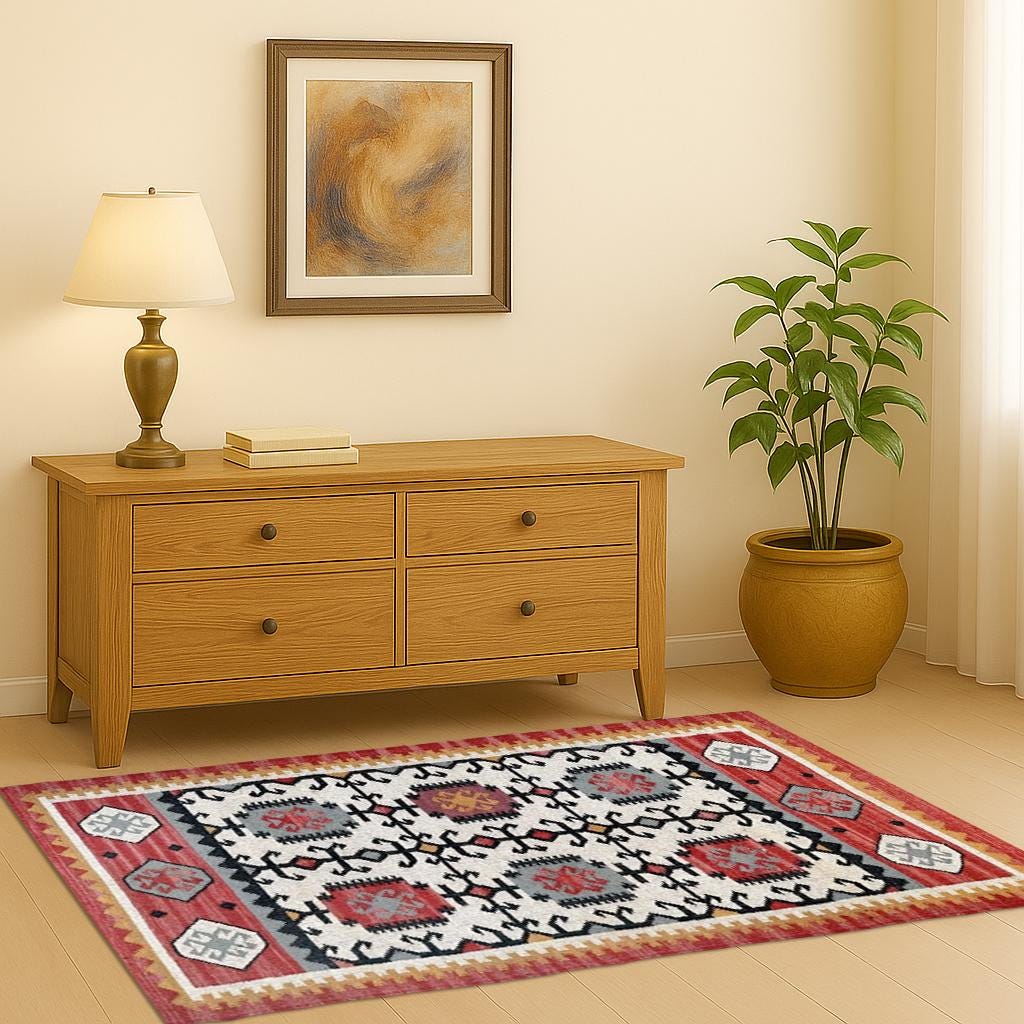 Natural Fiber Multicolor Jute Kilim Rug | Eco Handmade Boho Carpet | Jute Area Runner | Eco Friendly Rug | Large Area Rug