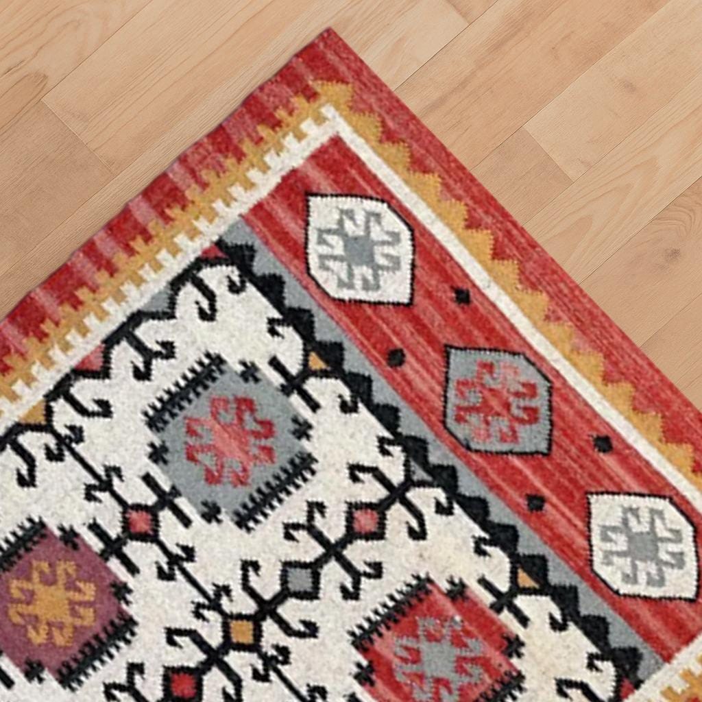 Natural Fiber Multicolor Jute Kilim Rug | Eco Handmade Boho Carpet | Jute Area Runner | Eco Friendly Rug | Large Area Rug