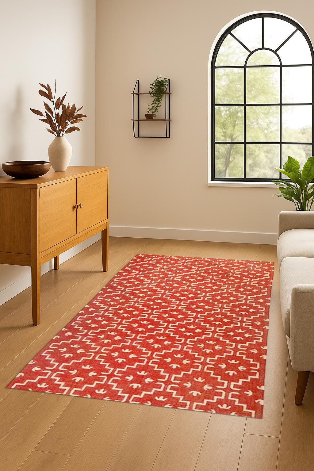 Earthy Jute Kilim Rug – Eco-Conscious Flatweave for Minimalist Home Decor | Boho Living Room Rug | Farmhouse Rug | Eco Fiber Rug