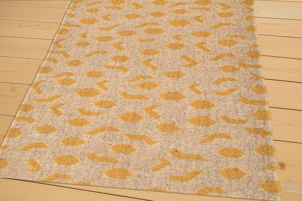 Organic Jute Kilim Rug | Large Handcrafted Area Rug | Rustic Earthy Bohemian Style | Farmhouse Rug | Rug 8x10 ft | Living Room Area Rug
