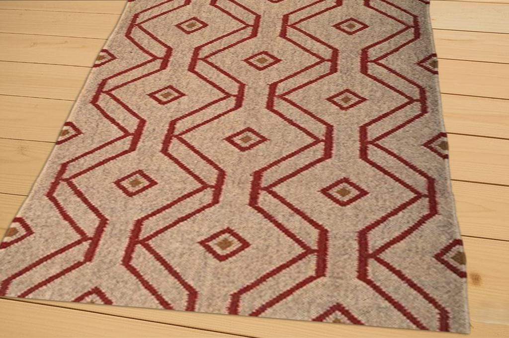 Handcrafted Jute Wool Kilim Rug | Reversible Flatweave Rug | Multicolor Bohemian Floor Rug | Festive Home Rug | Housewarming Rug