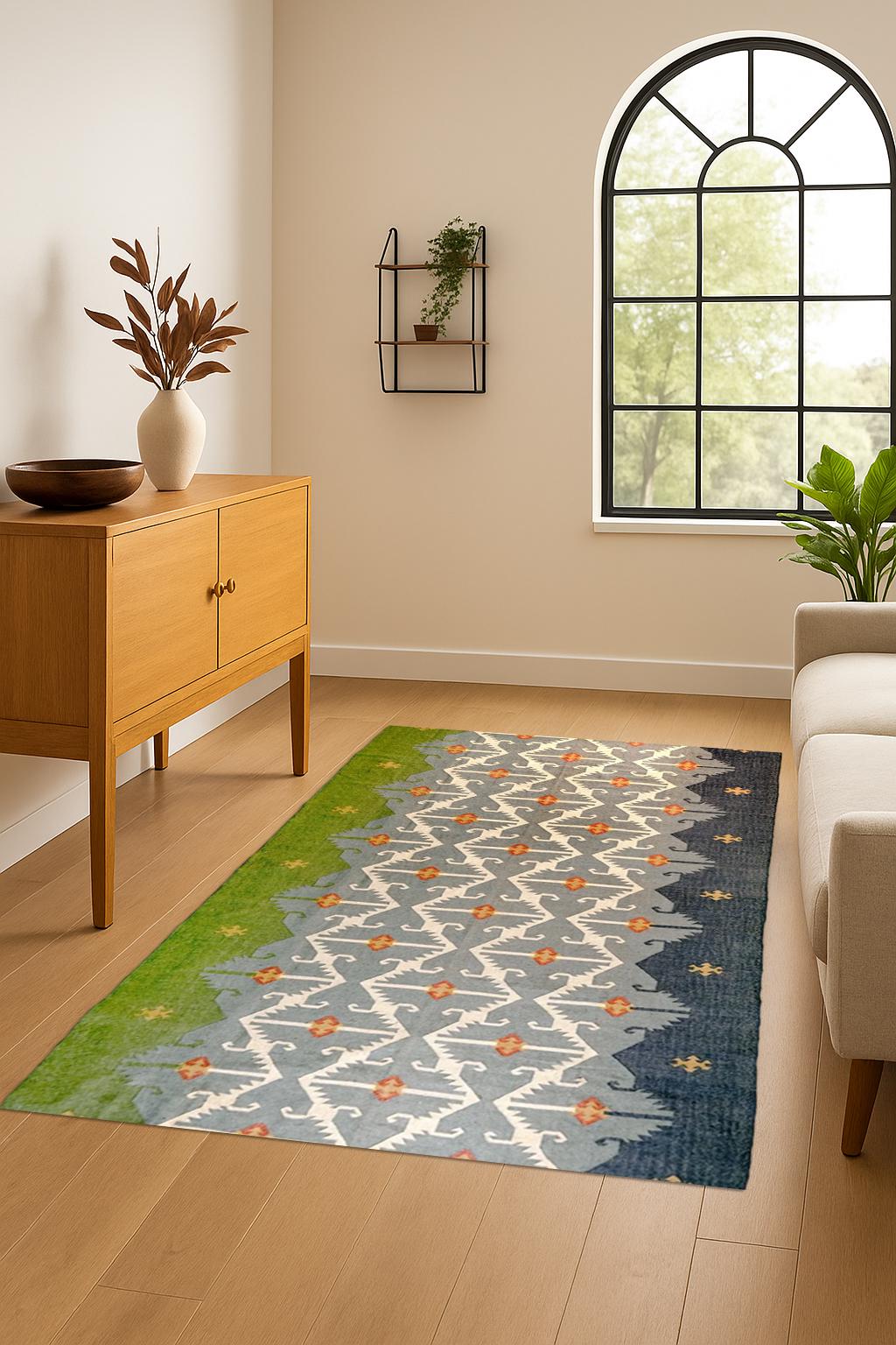 Extra Large Jute Kilim Rug | Handmade Eco Friendly Carpet | Natural Fiber Boho Decor for Home | Farmhouse Home Decor  Modern Living Room Rug