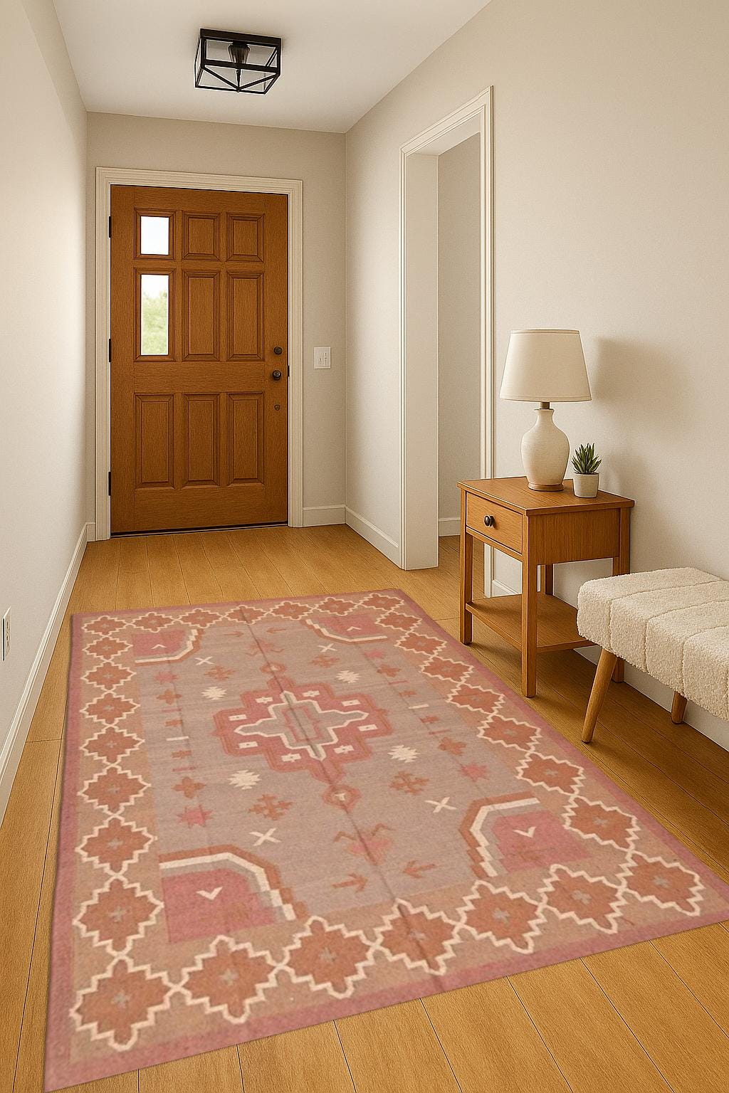 Handmade Flatweave Area Rug | Natural Fiber | Bohemian Living Room | Multiple Sizes Rug | Thanksgiving Rug | Fall Decor Rug Jute Runner |