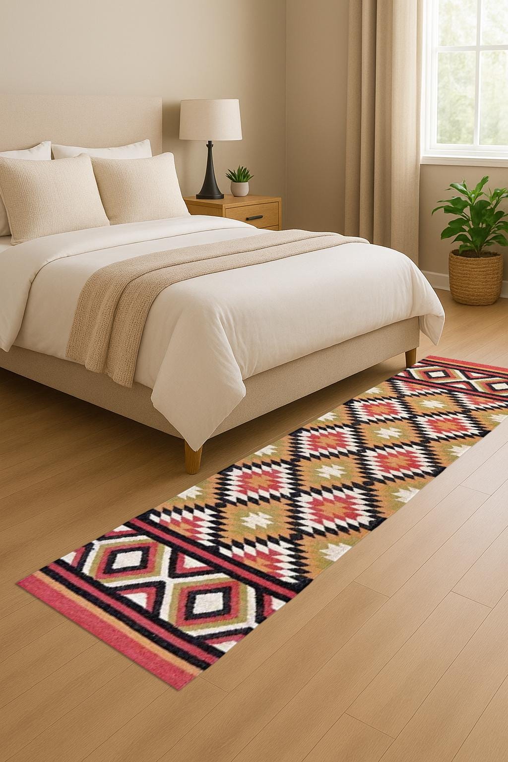 Eco-Friendly Jute Kilim Runner – Rustic Farmhouse Hallway Rug